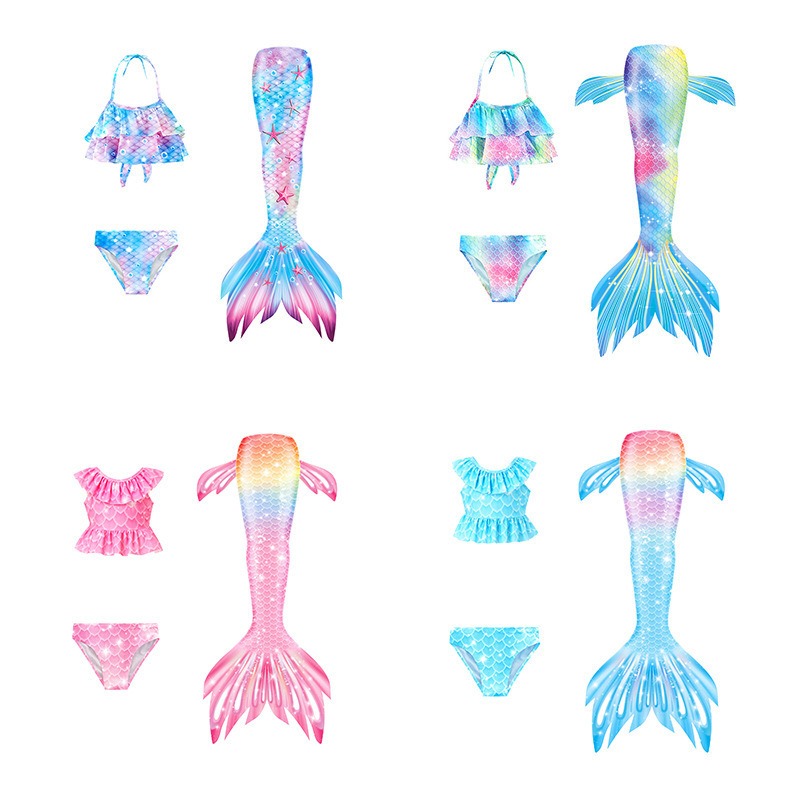 Aquatic Sports Wear - Strój Syreny dla Dziewczynek, Kostium Cosplay,